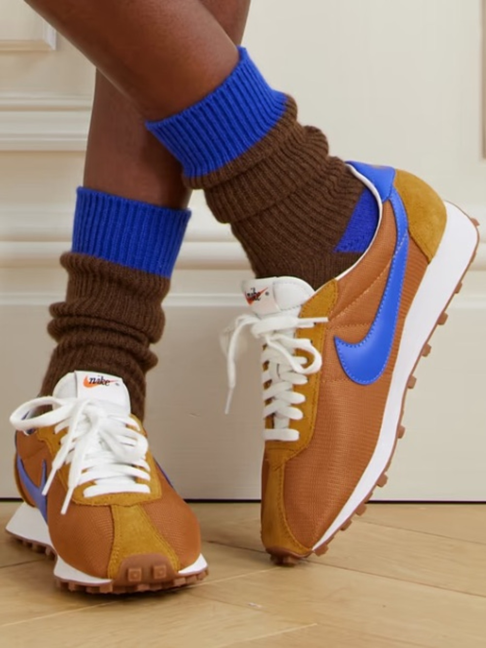 NEW Nike LD-1000 leather and suede-trimmed mesh sneakers in Tan